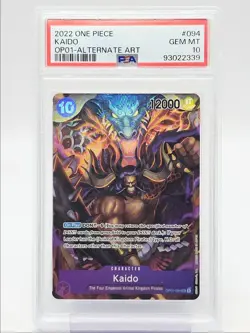 KAIDO 2022 ONE PIECE ROMANCE DAWN ALT ART SUPER RARE A #OP01-094 PSA 10 Q5600 - Image 1