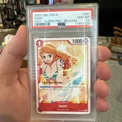 One Piece TCG - Nami - 2022 Super Pre-Release - ST01-007 - PSA 10 - Image 1