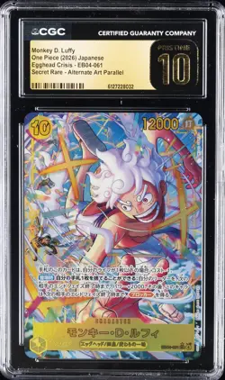 2026 ONE PIECE JPN EGGHEAD CRISIS ALT ART MONKEY D LUFFY CGC 10 PRISTINE - Image 1