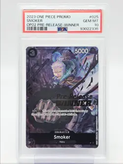 SMOKER 2023 ONE PIECE PROMO PRE-RELEASE WINNER B #P-025 PSA 10 Q5600 - Image 1