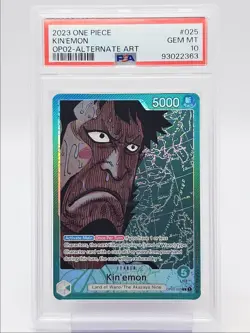 KIN'EMON 2023 ONE PIECE PARAMOUNT WAR LEADER #OP02-025 PSA 10 Q5600 - Image 1