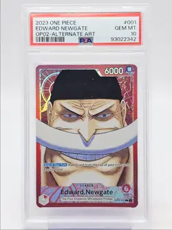 EDWARD NEWGATE 2023 ONE PIECE PARAMOUNT WAR LEADER #OP02-001 PSA 10 Q5600 - Image 1