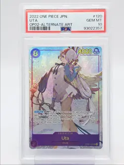 UTA 2022 ONE PIECE PARAMOUNT WAR SECRET RARE #OP02-120 PSA 10 Q5600 - Image 1