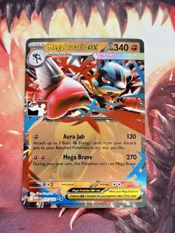 Mega Lucario ex 077/132 Prize Pack Series 8 Play Pokemon Stamped Promo Card NM💥 - Image 1
