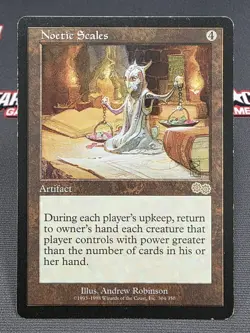 MTG Noetic Scales- DAMAGED -Urza's Saga Magic the Gathering Card #304 - Image 1