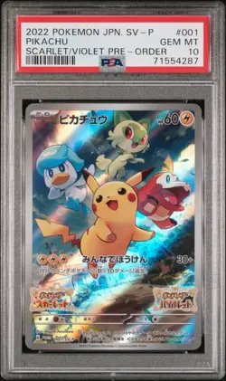 PSA 10 Pikachu 001/SV-P Promo Pre-Order Scarlet & Violet Pokemon Card Japanese - Image 1