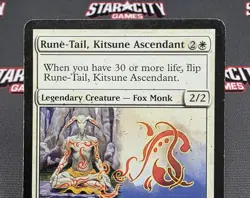 MTG Rune-Tail, Kitsune Ascendant- DAMAGED -Saviors of Kamigawa Magic Card #027 - Image 3