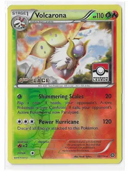 Volcarona 15/114 Steam Siege 4th Place League Stamped Promo Pokemon TCG Card NM - Image 1