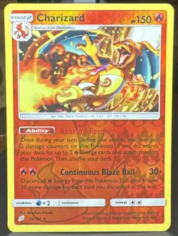 Pokemon Pokemon TCG Charizard 🔥 14/181 Sm-Team Up Reverse Holo Rare Card - Image 1