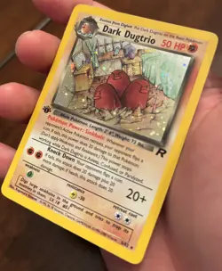 Dark Dugtrio 6/82 1st Edition Holo Rare Vintage Pokemon Team Rocket Card - Image 1