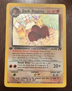 Dark Dugtrio 6/82 1st Edition Holo Rare Vintage Pokemon Team Rocket Card - Image 2