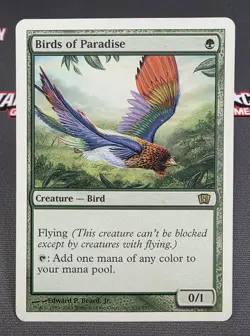 MTG Birds of Paradise- DAMAGED -8th Edition Magic the Gathering Card #233 - Image 1