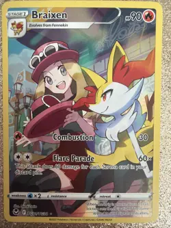 Braixen TG01/TG30 NM Silver Tempest Trainer Gallery Ultra Rare Pokemon Card - Image 1