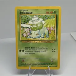 Pokemon TCG Bulbasaur 44/102 Base Set Regular Common Basic 1999 Card Stock - Image 1