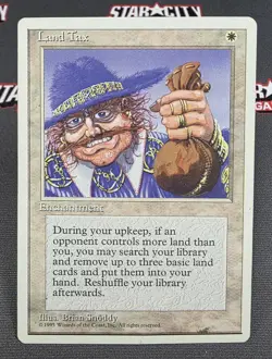 MTG Land Tax- DAMAGED -4th Edition Magic the Gathering Card #034 - Image 1