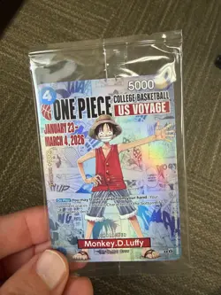 🔥🏀One Piece Monkey.D.Luffy US College Basketball Promo Card *SEALED*🔥🏀 - Image 1