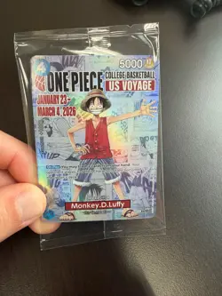 🔥🏀One Piece Monkey.D.Luffy US College Basketball Promo Card *SEALED*🔥🏀 - Image 2