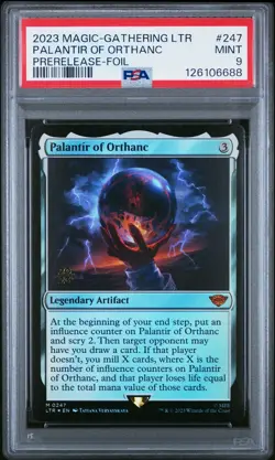 2023 MTG THE LORD OF THE RINGS: TALES OF MIDDLE-EARTH PALANTIR OF ORTHANC PSA 9 - Image 1