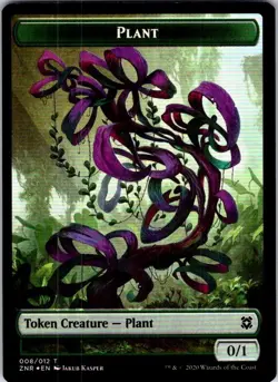 Magic | ZNR | Kor Warrior // Plant Double-Sided Token | 4 // 8 | Foil | NM - Image 1