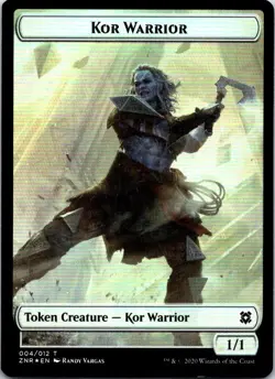 Magic | ZNR | Kor Warrior // Plant Double-Sided Token | 4 // 8 | Foil | NM - Image 2