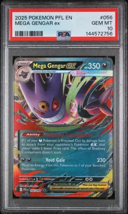 2025 POKEMON PHANTASMAL FLAMES SPECIAL ILLUSTRATION RARE MEGA GENGAR EX PSA 10 - Image 1