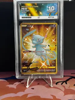 Pokemon Gold Mew TCG Full Art Holo Card 025/025 25th Celebrations Ace 10 - Image 1