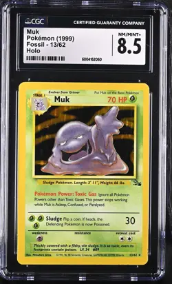CGC 8.5 Muk 1999 Fossil 13/62 Holo Pokemon Card - Image 1
