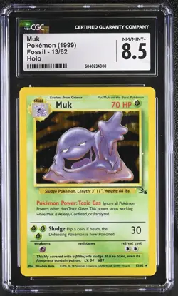 CGC 8.5 Muk 1999 Fossil 13/62 Holo Pokemon Card - Image 1