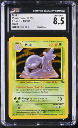 CGC 8.5 Muk 1999 Fossil 13/62 Holo Pokemon Card - Image 1