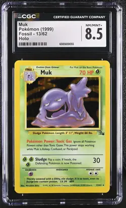 CGC 8.5 Muk 1999 Fossil 13/62 Holo Pokemon Card - Image 1