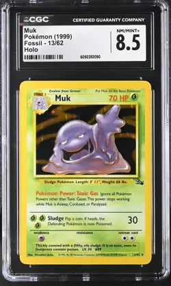 CGC 8.5 Muk 1999 Fossil 13/62 Holo Pokemon Card - Image 1