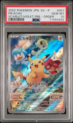 PSA 10 - Pikachu Chinese Promo 001/SV-P 2022 Pokemon Scarlet & Violet Pre-Order - Image 1