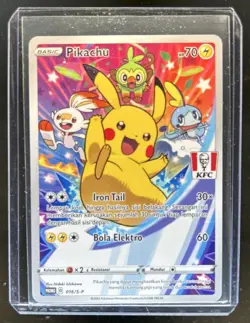 2021 Pokemon IDN S-P Pikachu Full Art KFC Chaki Kids Meal Promo #016/S-P - Image 1
