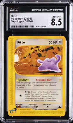 2003 POKEMON SKYRIDGE #51 DITTO CGC 8.5 - Image 1