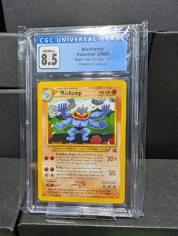 2000 Komiya Machamp 43/53 Wotc Black Star Promo Blue Label CGC8.5 Pokemon League - Image 1