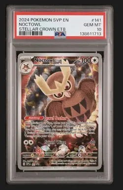 2024 POKEMON SVP EN-SV BLACK STAR PROMO #141 NOCTOWL PSA 10 - Image 1