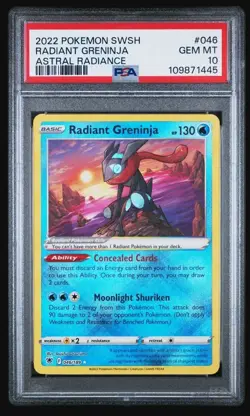 Pokemon TCG Radiant Greninja 046/189 PSA 10 GEM MINT - Image 1