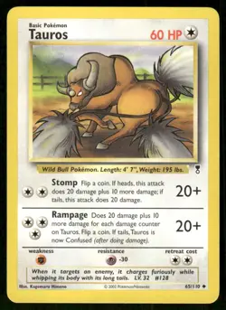 Pokemon Tcg Tauros #65 Pokemon Legendary Collection LP - Image 1