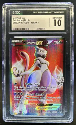 2015 Pokemon XY BREAKthrough Mewtwo #158/162 CGC 10 - Image 1