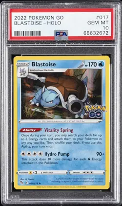 2022 POKEMON GO #017 BLASTOISE-HOLO PSA 10 - Image 1