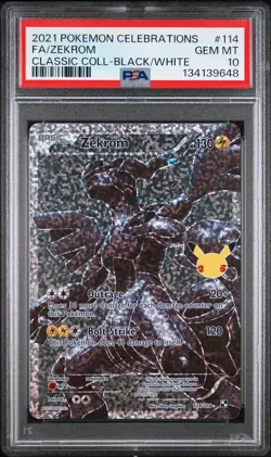 2021 POKEMON CELEBRATIONS CLASSIC COLL #114 FULL ART/ZEKROM PSA 10 - Image 1