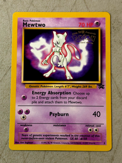 MEWTWO - Black Star Promo Movie 1999 Rare Pokemon Card TCG NM or Better - Image 1