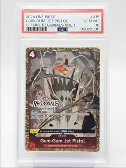 GUM-GUM JET PISTOL 2024 ONE PIECE OFFLINE REGIONALS VOL. 1 #015 PSA 10 Q5600 - Image 1