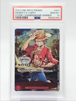 MONKEY D. LUFFY 2023 ONE PIECE PROMO STORE CHAMP WINNER #P-001 PSA 10 Q5600 - Image 1