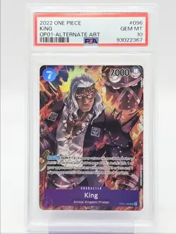 KING 2022 ONE PIECE ROMANCE DAWN ALT ART SUPER RARE B #OP01-096 PSA 10 Q5600 - Image 1