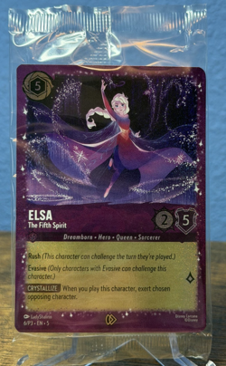 Disney Lorcana Elsa The Fifth Spirit 6/P3 Glitter Foil Sealed Promo Card - Image 1
