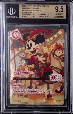 2025 DISNEY LORCANA FABLED #242 MICKEY MOUSE BRAVE LITTLE PRINCE BGS 9.5 - Image 1