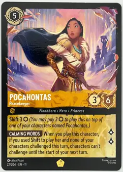 22/204 LORCANA NORMAL POCAHONTAS PEACEKEEPER WINTERSPELL - SET 11 - LEGENDARY - Image 1