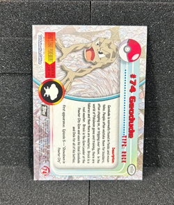 Pokemon Card Topps Chrome Holo Textured Foil Geodude #74 LP - Image 2