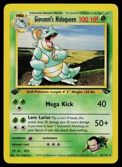 Pokemon Card - Giovanni's Nidoqueen Gym Challenge 23/132 Rare 1st Edition - Image 1